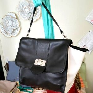 Real Leather BABE Purse Black And White